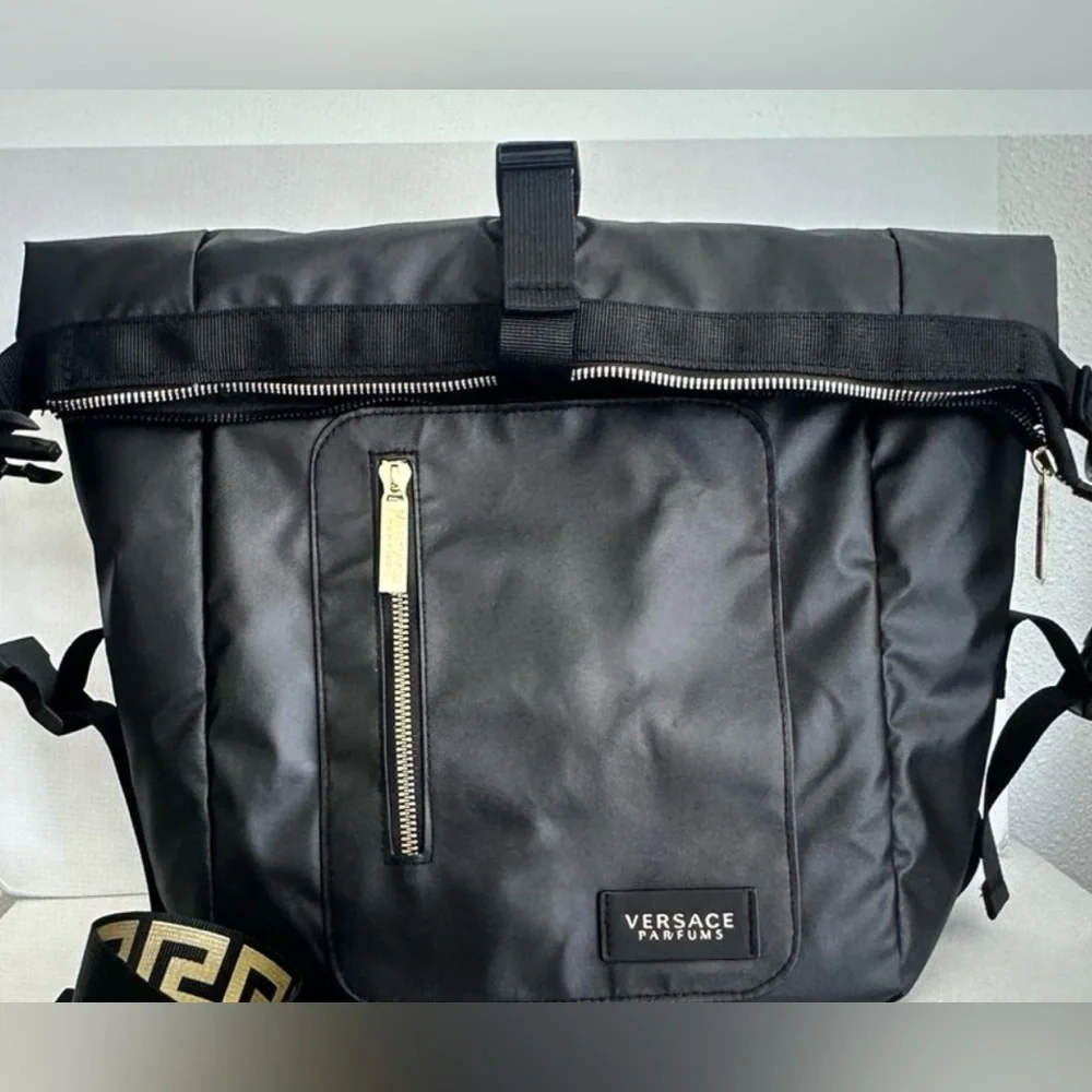 Versace Parfumes black Rider Backpack knapsack fenti - Picture 8 of 11